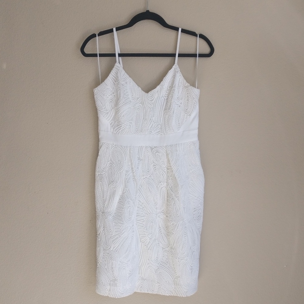 White Textured Vince Camuto Summer Spring Dress 4